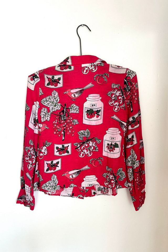 1960s Cherry Pie Linen Blouse Selected by Grievous Angel Vintage #3