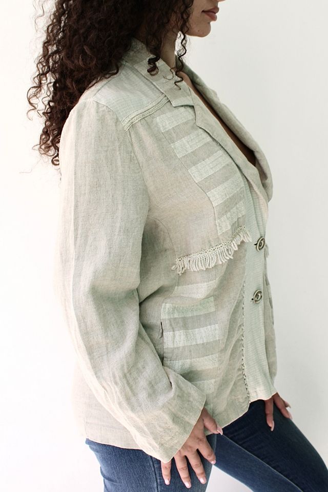 Vintage Nineties Linen Patchwork Jacket Selected By Ankh By Racquel #1