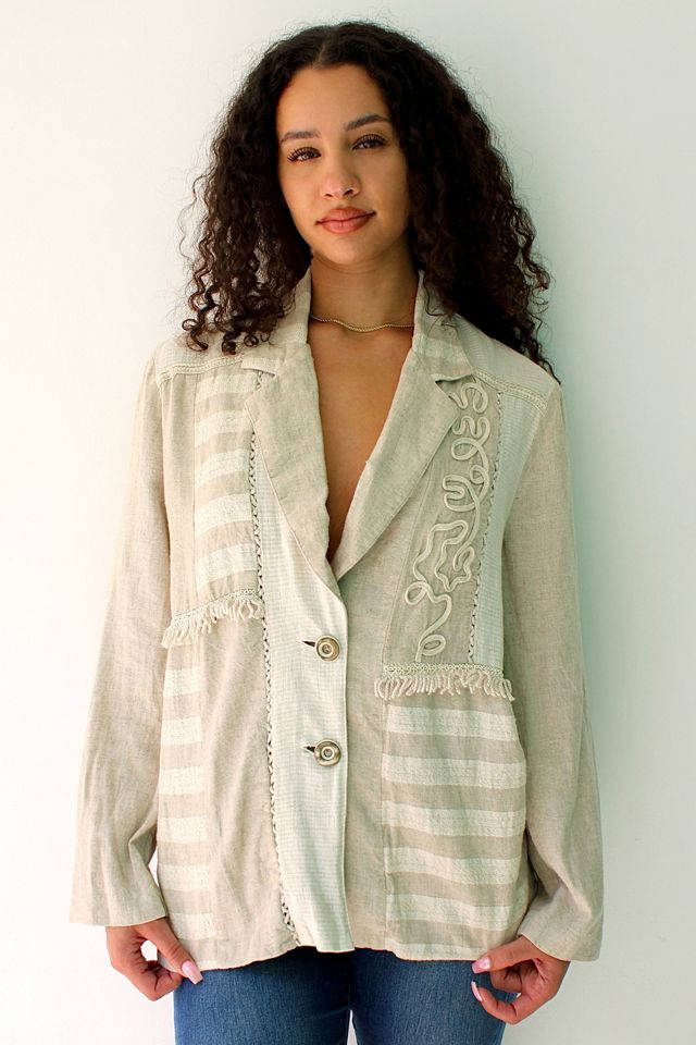 Vintage Nineties Linen Patchwork Jacket Selected By Ankh By Racquel #3