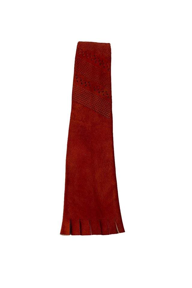 Vintage Rust Color Skinny Suede Tie Selected By Ankh By Racquel #1