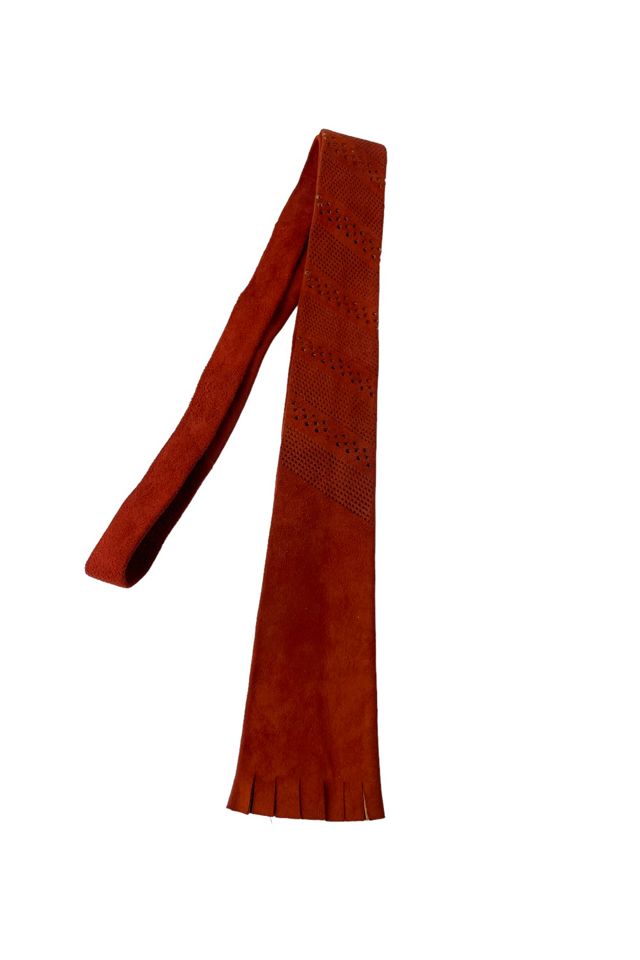 Vintage Rust Color Skinny Suede Tie Selected By Ankh By Racquel #2