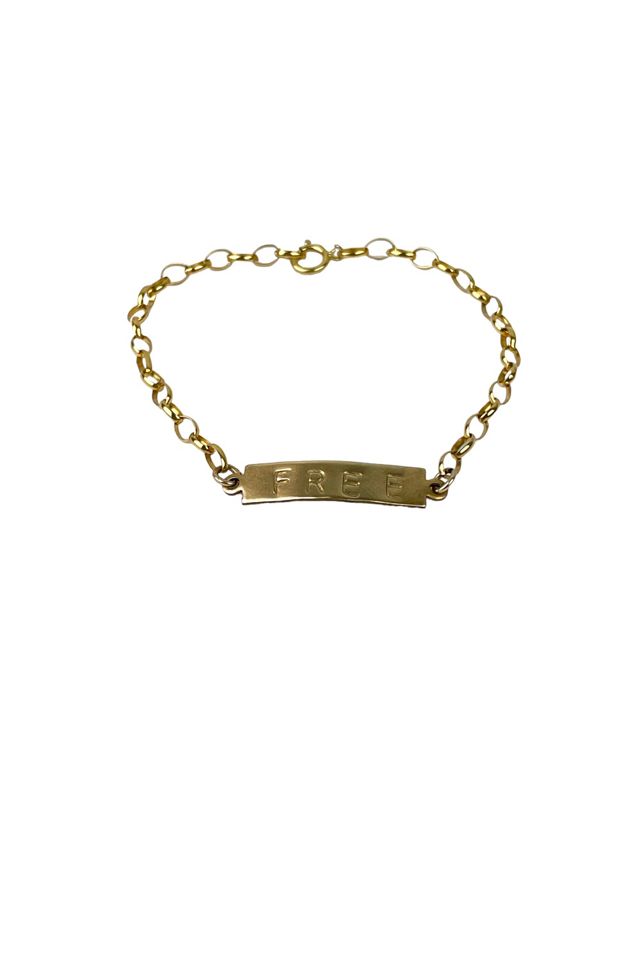 Vintage Stamped Brass ID Bracelet Selected By Ankh By Racquel Vintage #1