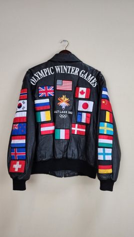 2002 Vintage Salt Lake City Olympic Leather Jacket