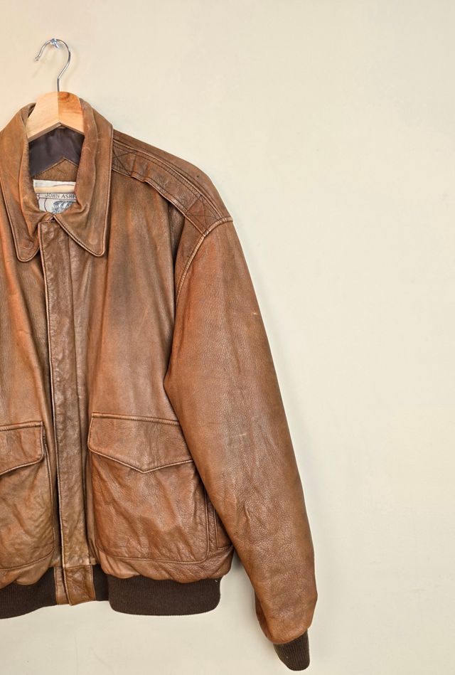 Classic Vintage Bomber Leather Jacket #1