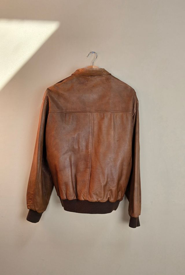 Classic Vintage Bomber Leather Jacket #2