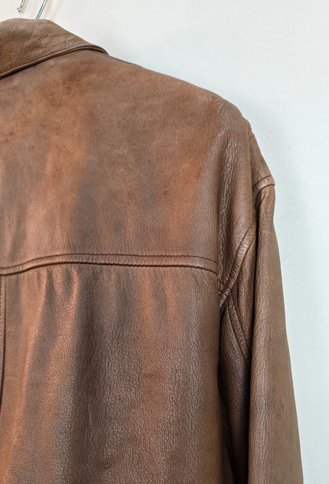 Classic Vintage Bomber Leather Jacket #3