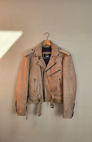 Vintage 90s Biker Jacket with Side Straps