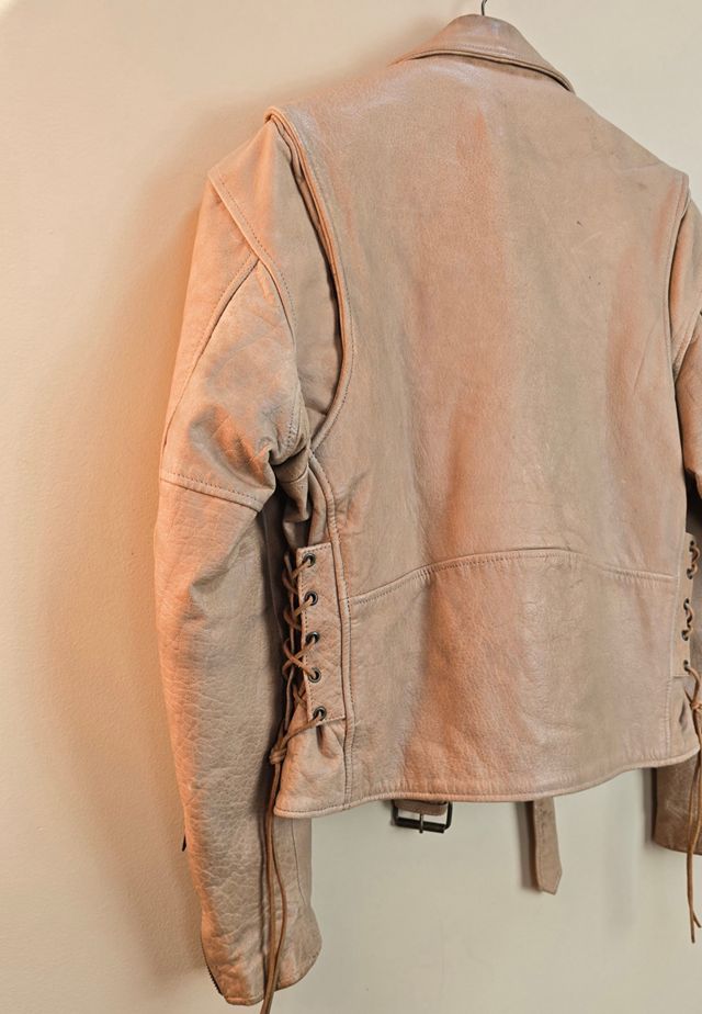Vintage 90s Biker Jacket with Side Straps #3