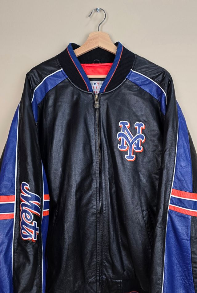 Vintage G-III X Carl Banks NY Mets Leather Jacket #2