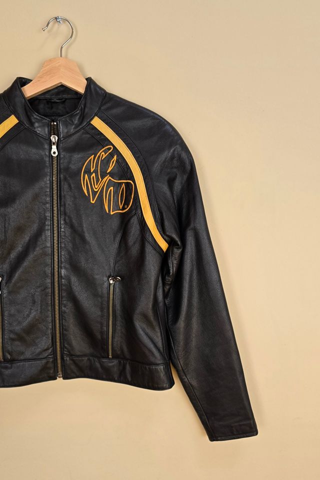 Vintage Harley Davidson Cropped Leather Jacket #1