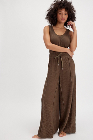 Wait A Minute Jumpsuit By Intimately At Free People In Army Combo, Size: Large