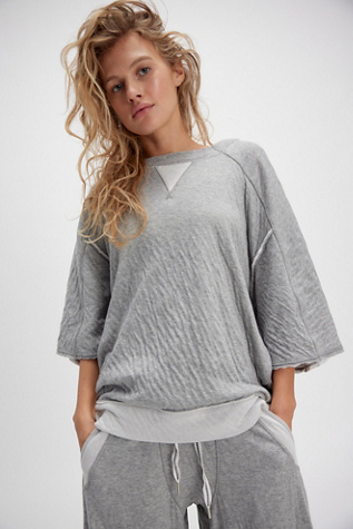 Wait A Minute Sleep Tee By Intimately At Free People In Heather Grey, Size: Large