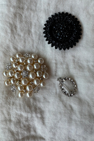 Женские броши KA.TL.AK Pearl, Rhinestone and Black Cut Glass Set Selected, цвет: Чёрный — фото 3