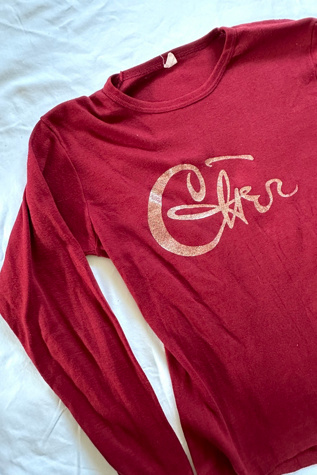 Женская рубашка Cherry Vintage 1970s Cher Long Sleeve Shirt Selected, цвет: Винный — фото 3