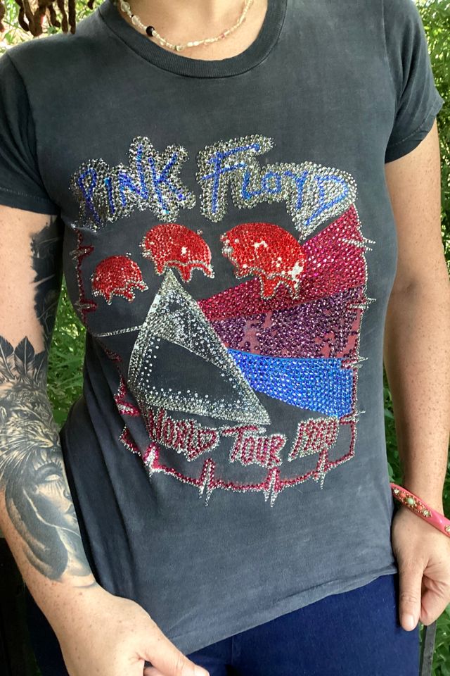 Vintage 1980 Hand Bejeweled Pink Floyd World Tour Tee Selected by Cherry #1
