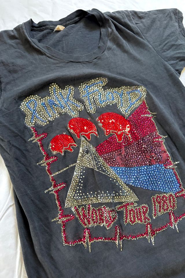 Vintage 1980 Hand Bejeweled Pink Floyd World Tour Tee Selected by Cherry #2