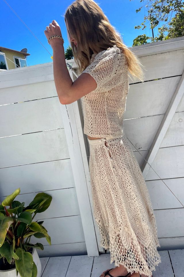 Crochet Lace Natural Skirt Set Selected by Madly Vintage #2