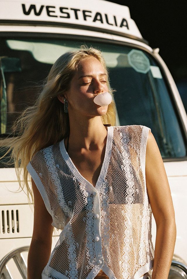 Crochet Lace White Vest Selected by Madly Vintage #2