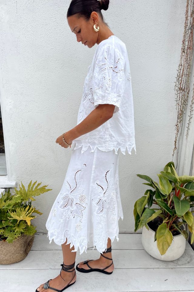 Cotton Vine Embroidered Skirt Set Selected by Madly Vintage #2