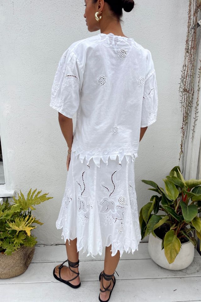 Cotton Vine Embroidered Skirt Set Selected by Madly Vintage #3
