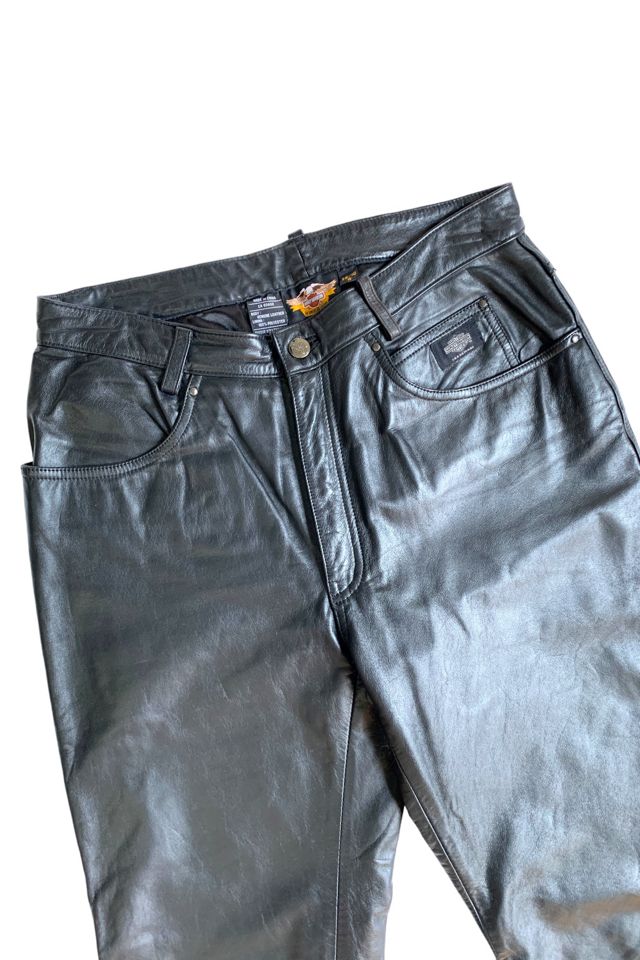 Vintage Black Leather Biker Pants Selected by SharpLilTeeth #1