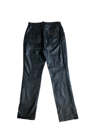 Женские брюки SharpLilTeeth Vintage Black Leather Biker Pants Selected, цвет: Чёрный — фото 3