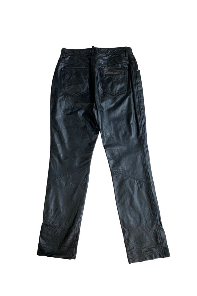 Vintage Black Leather Biker Pants Selected by SharpLilTeeth #2