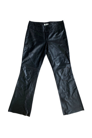 Vintage Black Leather Flare Leg Pants Selected by SharpLilTeeth