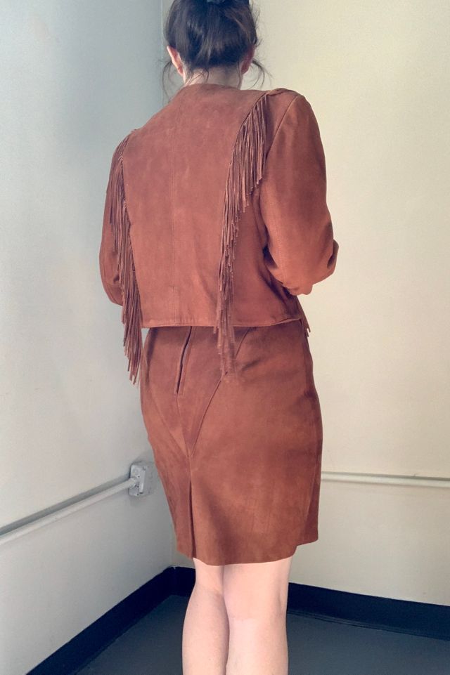 Vintage 1980s Suede Fringe Jacket & Skirt Set Selected by SharpLilTeeth #3