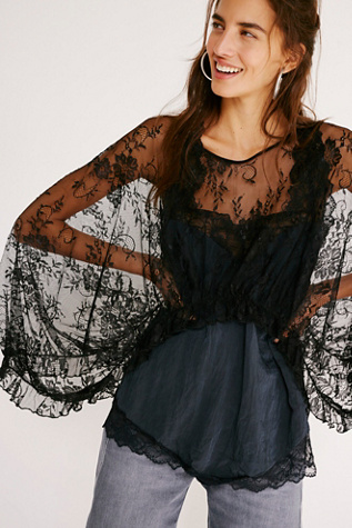 Lovely Lace Layer Top At Free People In Black