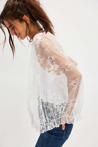 Lovely Lace Layer Top At Free People In Ivory