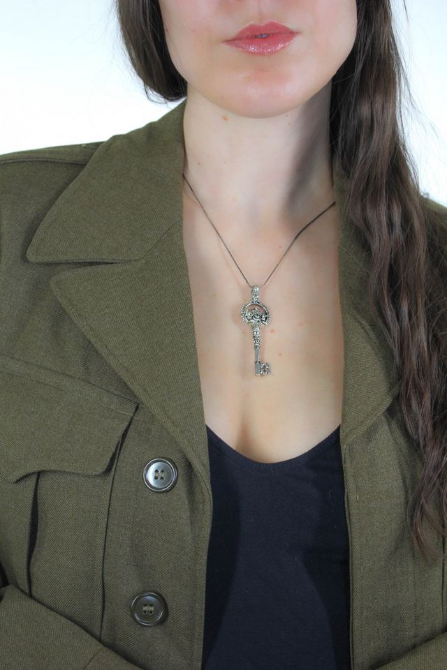 Vintage Sterling Silver Ganesh Skeleton Key Necklace Selected By Moons + Junes Vintage #1