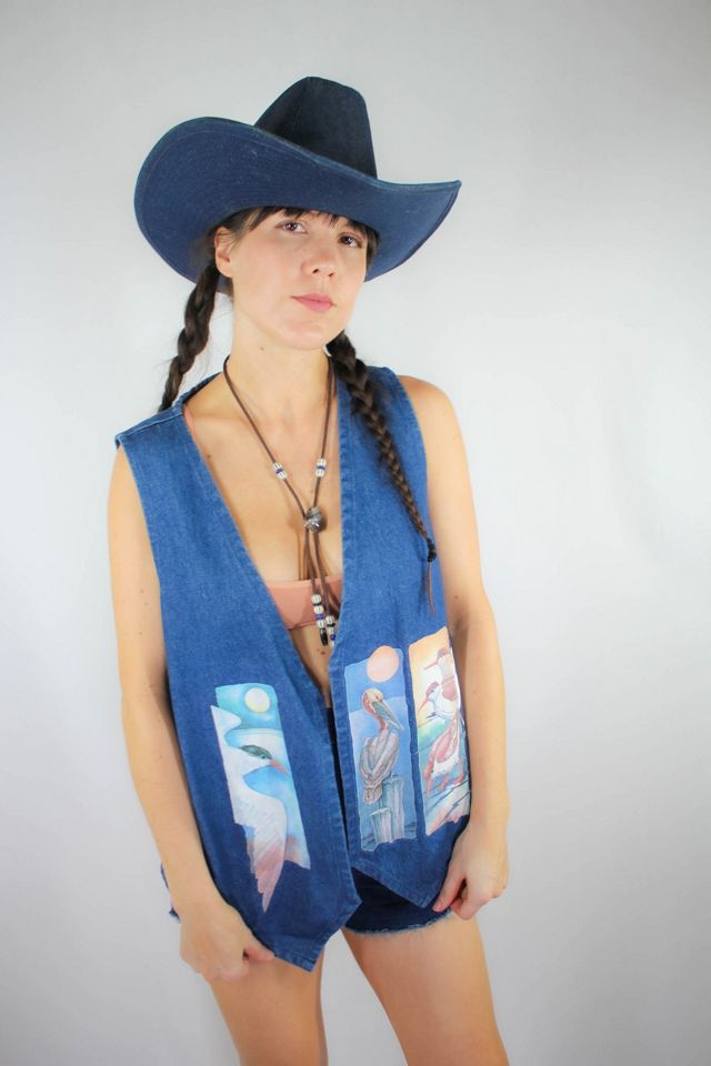 1980s Coastal Birds Denim Vest Selected By Moons + Junes Vintage #3