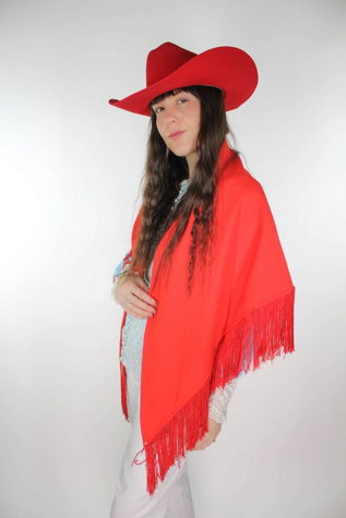 Женский топ Moons + Junes Vintage Red Western Fringe Shawl Selected, цвет: Красный — фото 1