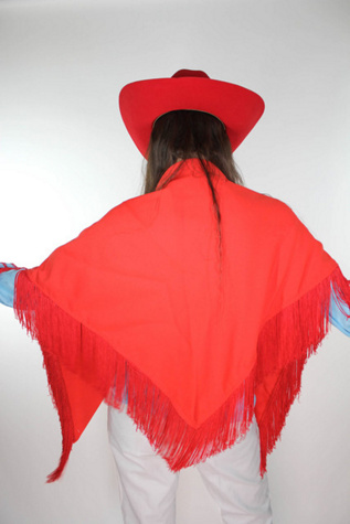 Женский топ Moons + Junes Vintage Red Western Fringe Shawl Selected, цвет: Красный — фото 2