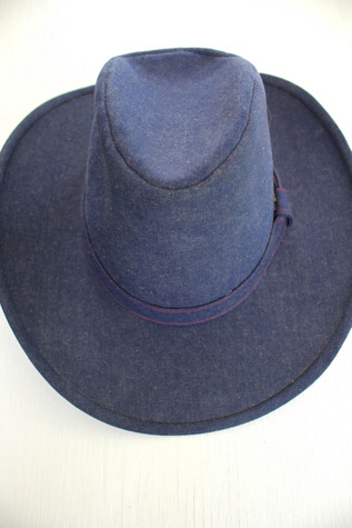 Женский головной убор Moons + Junes Vintage 1980s Denim Cowboy Hat Selected, цвет: Варёный — фото 3