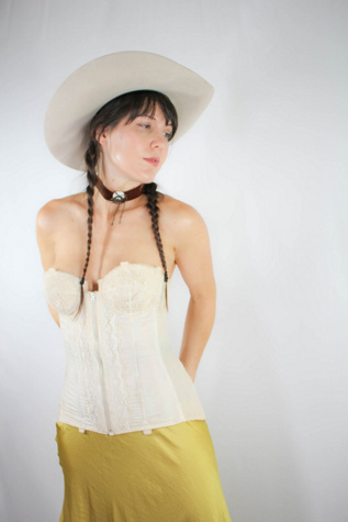 1930s Zip Up Lace Bustier Corset Selected By Moons + Junes Vintage