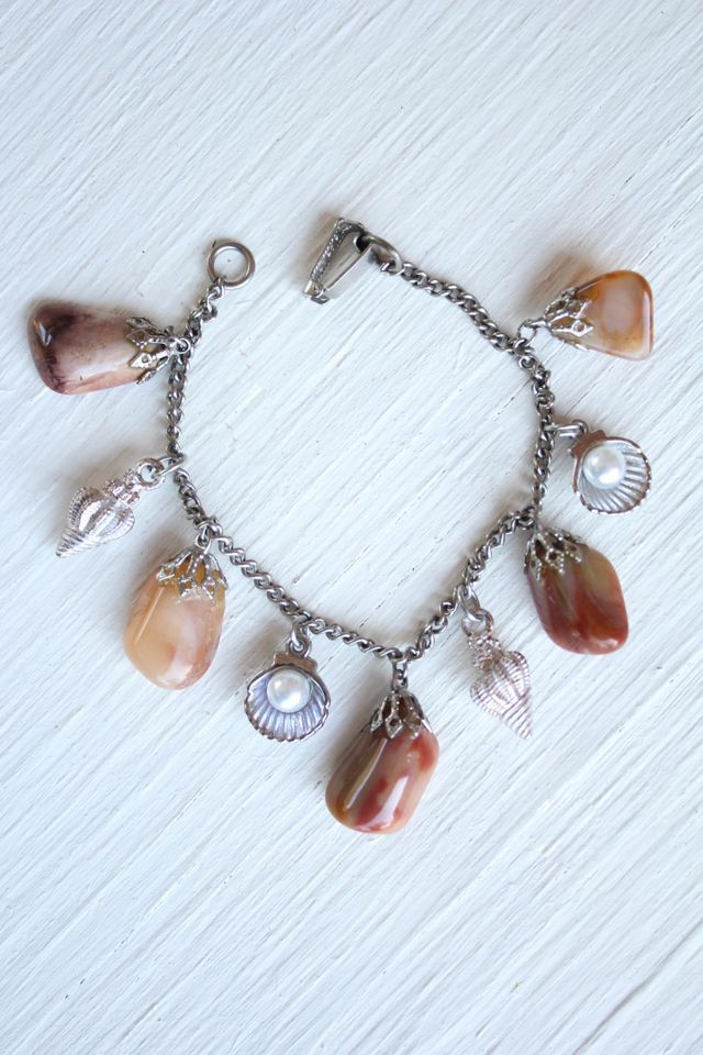 Vintage Seaside Pearl Shell Charm Bracelet Selected By Moons + Junes Vintage #3