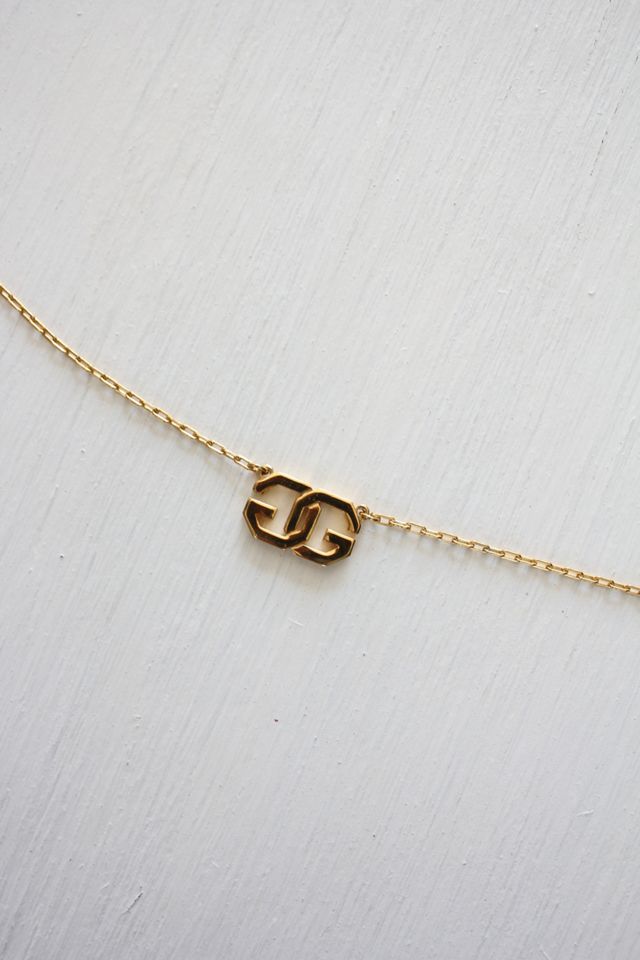Vintage Authentic Givenchy Logo Gold Collar Necklace Selected By Moons + Junes Vintage #3
