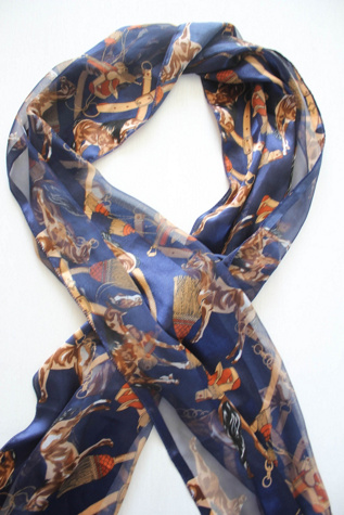 Женский шарф Moons + Junes Vintage Western Horse Sheer Silk Scarf Selected, цвет: Разноцветный — фото 4