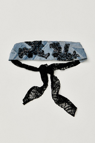 Denim Patchwork Soft Headband by Curried Myrrh at Free People