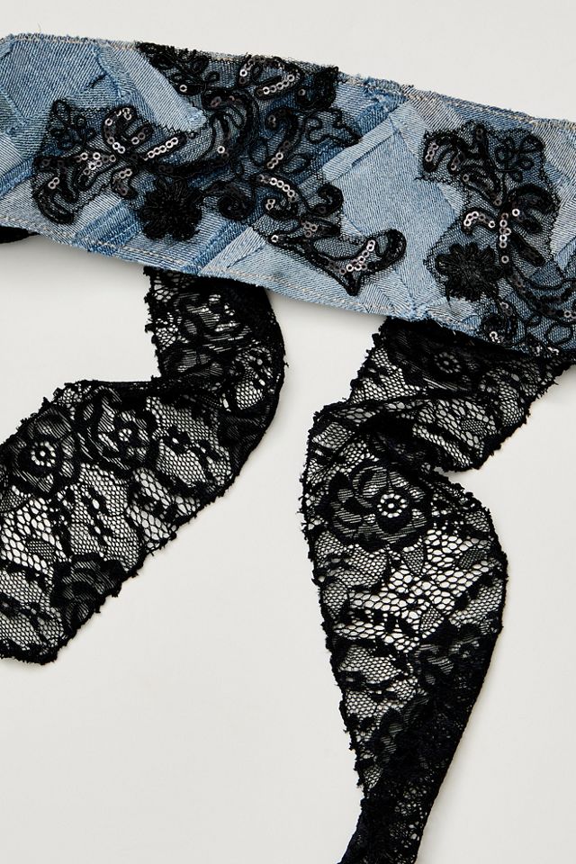 Bandeau souple en patchwork de denim #1