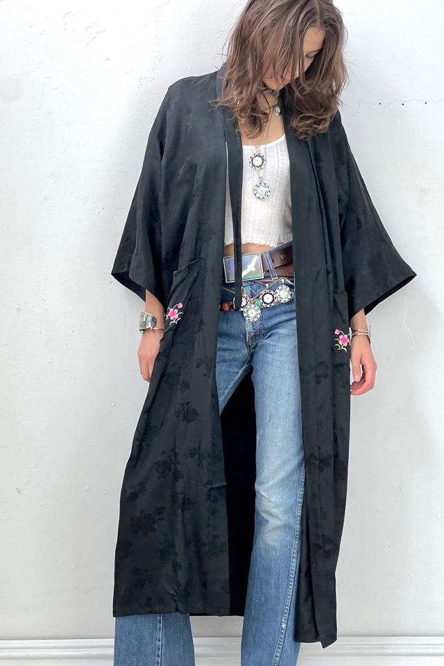 Vintage Hand Embroidered Midnight Kimono Selected by Anna Corinna #1