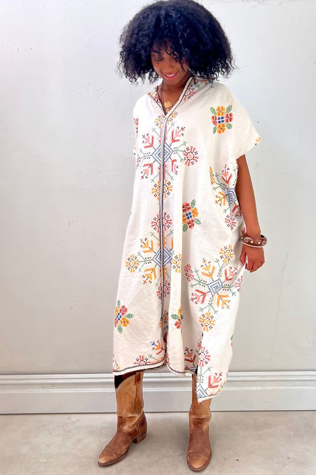 Anna Corinna Reworked Vintage Cross Stitched Sweet  Smock Dress #1