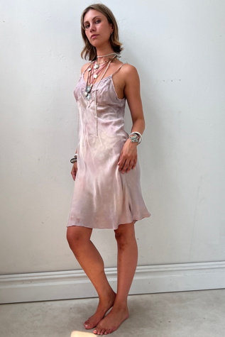 Vintage Tattered and Dyed Silk Slip Selected by Anna Corinna