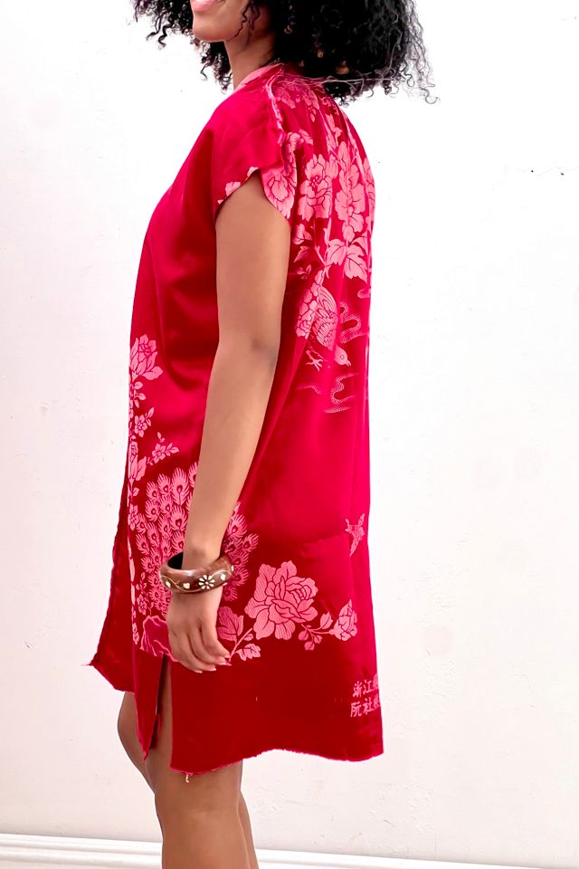 Anna Corinna Reworked Vintage Silk Red Smock Dress #2
