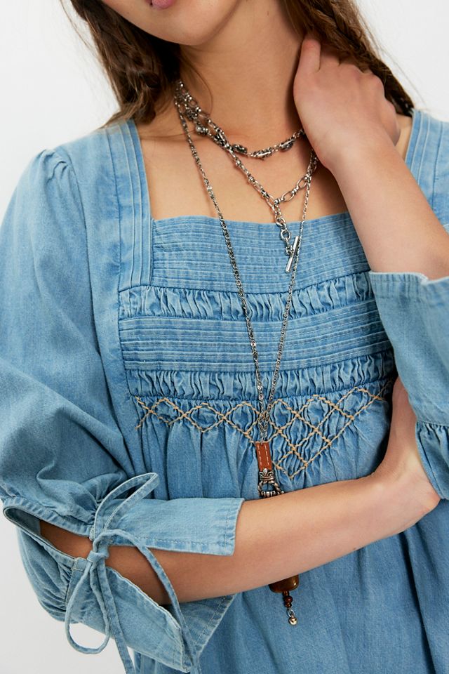 Sonora Denim Mini Dress | Babydoll Style | Free People