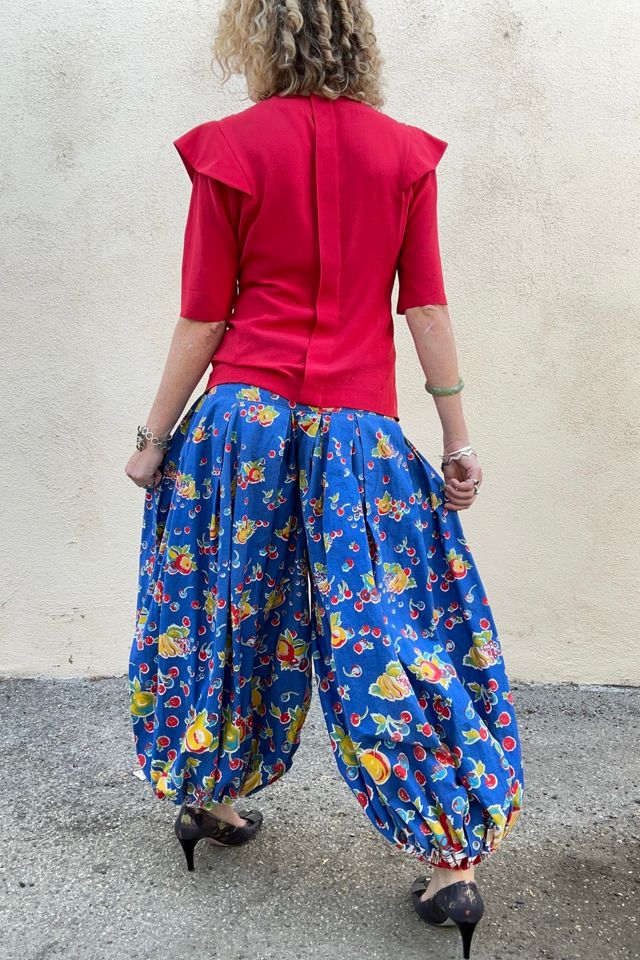 Vintage Blue Fruit Print Balloon Pants Selected by The Curatorial Dept. #2