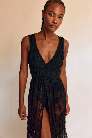 Sweet Saloon Sleeveless Maxi Bodysuit by Intimately at Free People in Black, Size: M