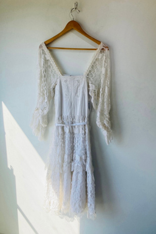 Vintage O’Susanna White Lace Midi Dress Selected by The Curatorial Dept.